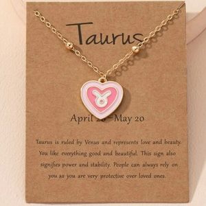 Taurus Horoscope Charm Necklace